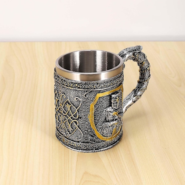 Middelaldersk Templar Crusader Knight Krus Rustning Ridder Av Korset Ølseidel Tankard Kaffe Cu