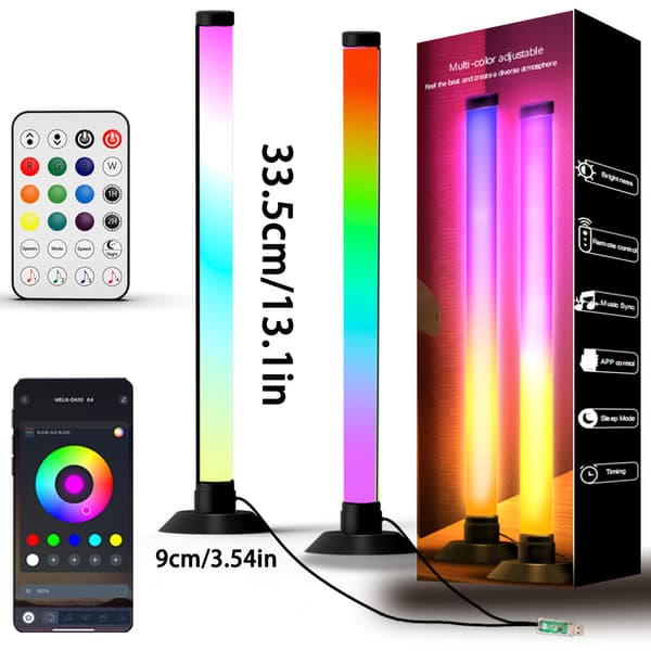 Smarta LED-ljusramper, RGB+IC-ljusramper för rum 2 Stk/1 Sæt