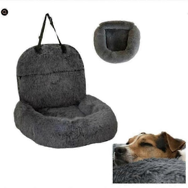 Ny Pelsbarn Skyddande Hundbädd för Bil, Lugnande Hundbädd för Bil, Tvättbar Hundstol - Perfekt Dark grey xl