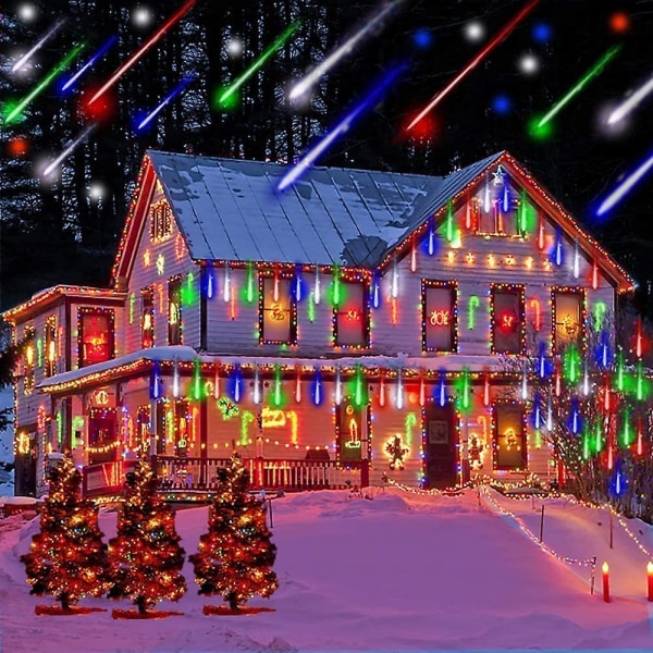 30cm LED-ljus Meteor Shower Regn 8 Tube Träd Utomhusljus Xmas Heminredning Multicolour