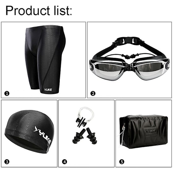 2019 Herr Badshorts Vattentäta Tävlings Simutrustning Glasögon Med Öron Only Trunks XL
