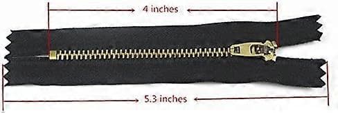 20 stk. jeanslynlåse, sorte lynlåse, messing, sort, 10 cm