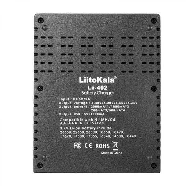 Micro USB DC 5V 4 Slots batteriladdare Support 18650/26650/16340/14500 - 1175825