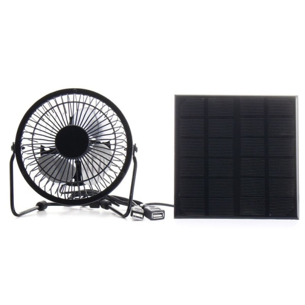 Inch Quality Thermal Ventilationsfläkt USB Solpanel Järnfläkt för hemmakontor Utomhus Resefiske |