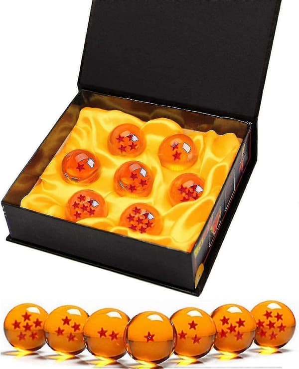 Dragon Balls Komplett Set I Presentförpackning Med Alla 7 Glasbollar