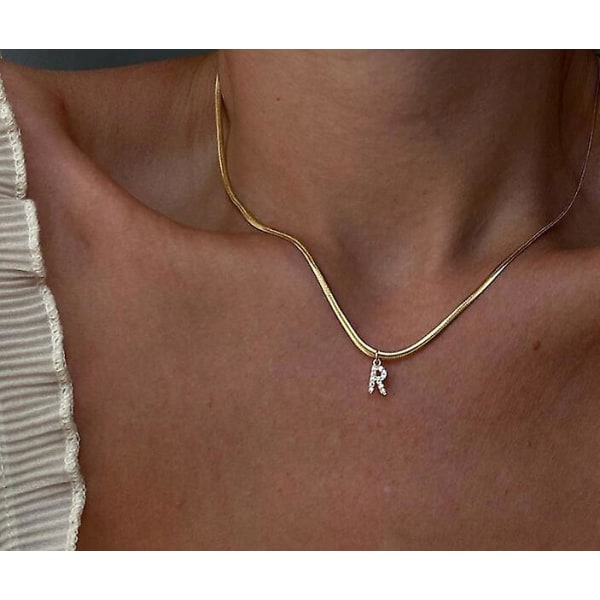 26 versaler hänge halsband Guld nyckelben kedja kvinnor 40cm O