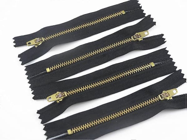 20 stk. jeanslynlåse, sorte lynlåse, messing, sort, 10 cm