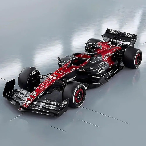 Bburago 1/43 2023 F1 Alfa Romeo C43 Alloy Car Model 24 Zhou Guanyu 77 Valtteri Bottas Racing Model Boys Toy Gifts Collection 2023 Alfa F1 No.77