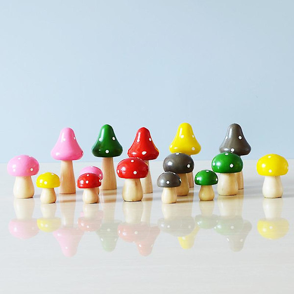 9 stk. Miniaturfigurer af svampe, mini træsvampe, tilbehør til eventyrhaver, blomsterpotter, mikrolandskabsdekoration
