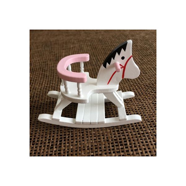 1:12 Dockskåp Miniatyr Rum Möbler Trävagga och Gung Häst Set