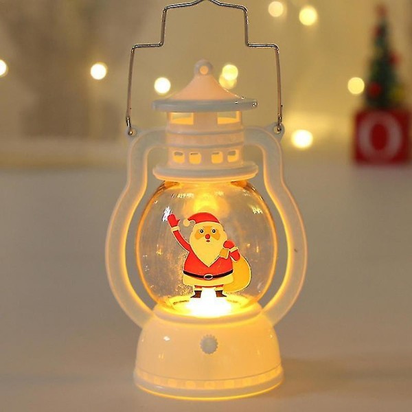 Jul Liten hängande lykta Bärbar jultomte Led-lampa Utsökt dekoration för trädgårdar Uteplatser Banor Balkonger snowman