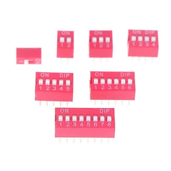 10 stk. Slide Type Switch Module 1 2 3 4 5 6 8PIN 2.54mm DIP Rød Pitch Toggle Switch Rød Snap Switch Dial Switch IGMOPNRQ A7