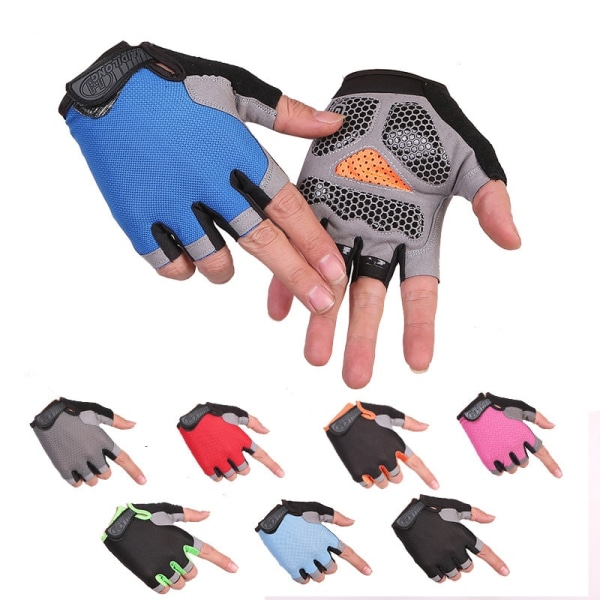 Herr Cykel Cykelhandskar Halvfinger Gymhandskar Dam Vantar Andningsbara Halkfria MTB Cykelhandskar Fitness Sport Träningshandskar Silicone Green L