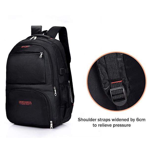 Multifunksjonell ryggsekk for menn og kvinner, forretningsbruk, utendørs reise, laptopveske, slitesterk, pustende, justerbar ryggsekk, unisex Red