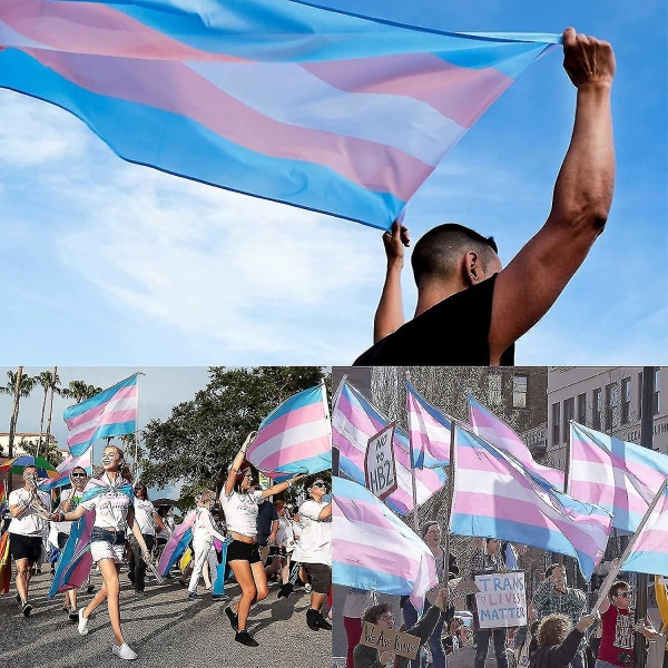 Crday Transgender Flag 3x5 Ft, Lgbt Flag, Festival Party inomhus och utomhus Transgender Flag Present