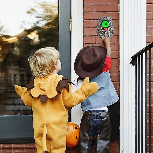 Skrämmande öga Dörrklocka Halloween Dekoration Ljus Spindel Ögonglob Hemsk dörr Hängande Skräckljud Rekvisita Festrum Dekor Green eye