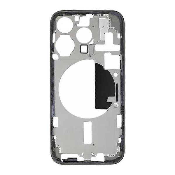 Midtramme-rammeplate med sideknapper + kortbrett for iPhone 15 Pro Black US Version
