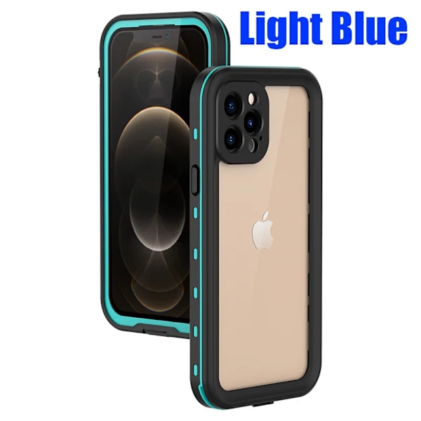 IP68 Vattentätt Kompatibelt med IPhone 15 14 13 12 11 Pro Max XS Max XR 7 8 Fodral RedPepper Genomskinligt Skydd Dykning Undervattens Simning Utomhussporter Grass Blue i-Phone XR 6.1