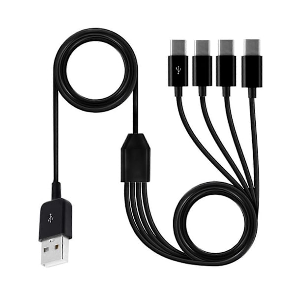 USB Multi Opladerkabel 4 i 1 Multi Opladerledning USB C Multi Kabel med Type C Port til Telefoner Tablets Multicolor