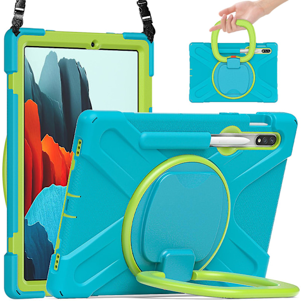 För Samsung Galaxy Tab S7 Plus Fe Fodral Magnetiskt Ställ Skydd med Pennhållare För Galaxy Tab S6 Lite Tab A 10.1 A 8 A7 10.4 Fodral Blue Green Tab A8 T290 295