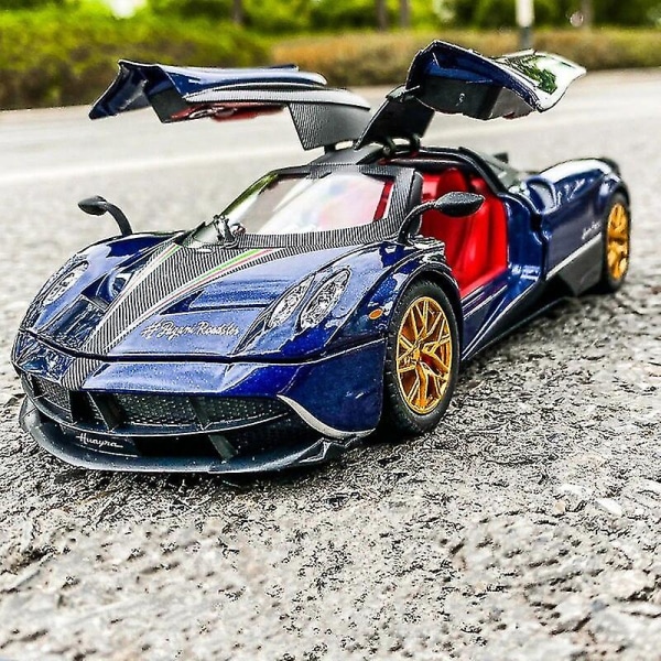 1/24 Pagani Huayra Dinastia Alloy Racerbil Modell Diecast Metal Toy Sportbil Modell Hög Simulering Ljud och Ljus Barn Presenter Ingen låda Blue