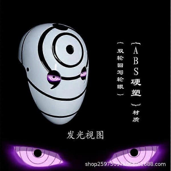 Lysende Sharingan Cosplay Rekvisitter Obito Hjelm Maske 9