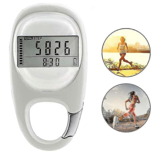 3D Digital Enkel Gangavstand Clip-On Skritteller White