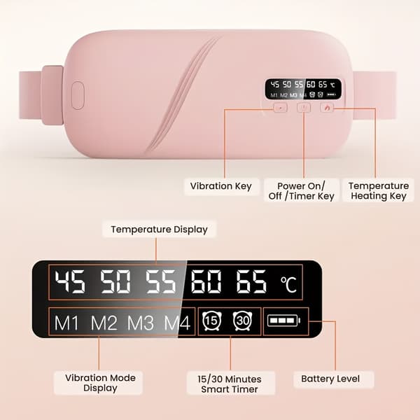 Abdominal massageapparat, USB genopladelig LED-display 1