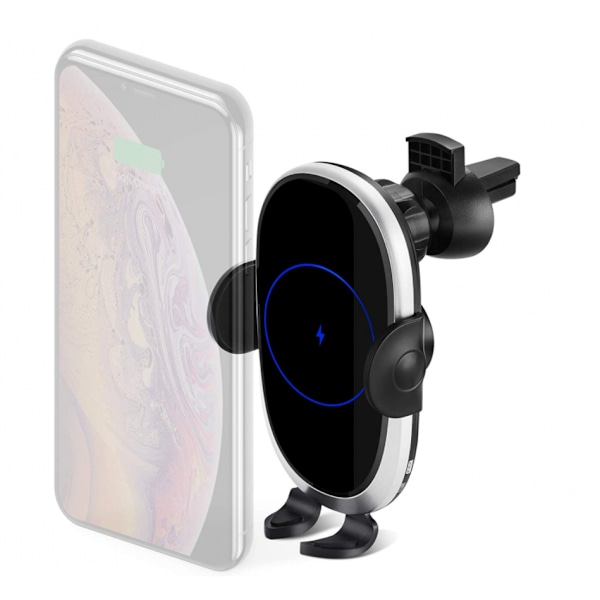 Hurtig trådløs biloplader: Qi 10W/7.5W automatisk trådløs telefonholder (sort)