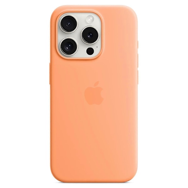 Silikonskal för iPhone 15 Pro, MagSafe-kompatibelt Orange Orang Orange iPhone 15 Pro