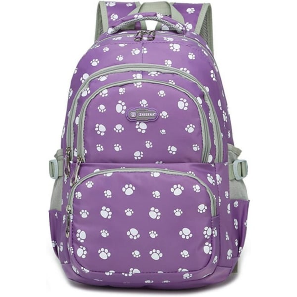 Candy Color Students Satchel Shoulder School Bag purple