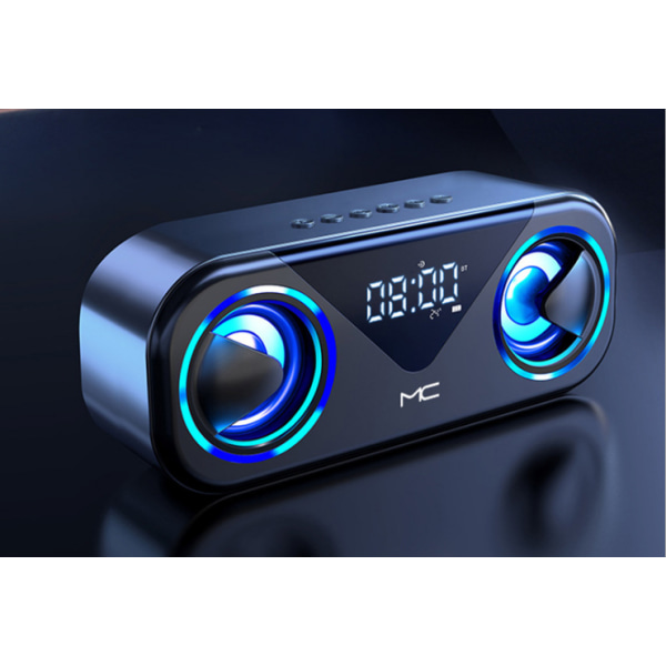 FM-radio Bluetooth -högtalare väckarklocka subwoofer hemmabio SONO | bärbar högtalare (svart)