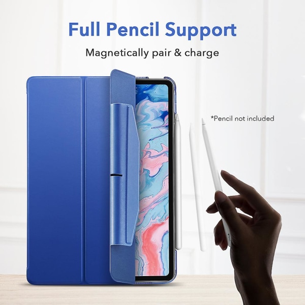 För Ipad Air 4 Case För Ipad 9th 8th 7th/ipad Mini 6/ipad Pro 11 12.9 2021 Smart Cover Med Pennhållare Trifold Case Blue iPad 8th 7th