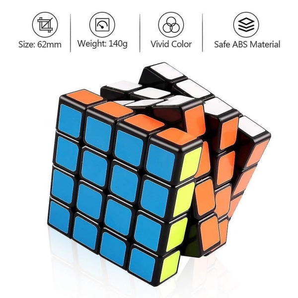 4x4x4 Speed ​​Magic Cube Smooth Sticker Pussel Twist Brain Teaser Presentleksak