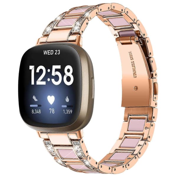 Kompatibel med Fitbit Versa 4 Klockarmband Multicolor Rose Gold/Pink