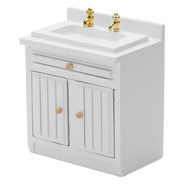 Komplett Diskbänk Baby Hem Miniatyr Möbler 1:12 Skala Julklapp White