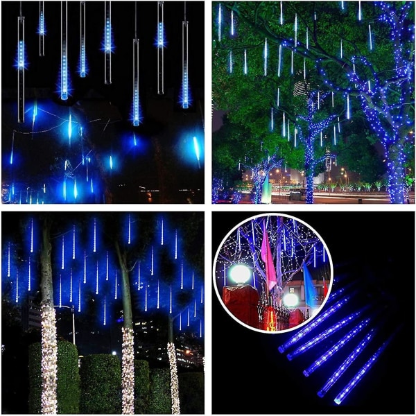 30cm LED-ljus Meteor Shower Regn 8 Tube Träd Utomhusljus Xmas Heminredning Blue