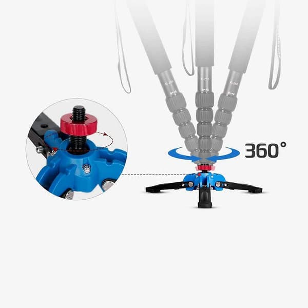 Trefotsstativ för 3/8 Monopod Kompatibilitet med Benro, Manfrotto och Gitzo Monopoder (A2Tripod Holder)