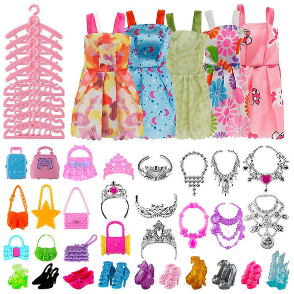 46st/ Set Dockor Dress Up Klänningar Klänningar Miniklänning Tillbehör Festkläder För Barbie Doll