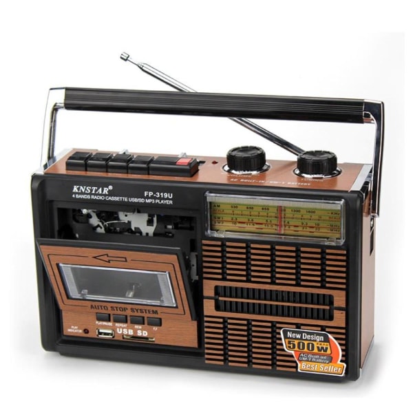 FM AM SW1-högtalare 24-bands retro radio bärbar högtalare antik bandspelare SD-kort USB radio utomhusmusikheadset