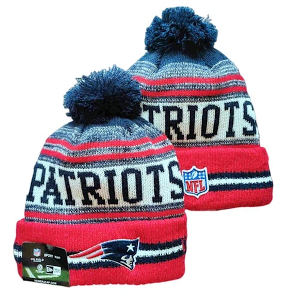 NFL Unisex Varmfodrad Stickad Mössa i Amerikansk Fotbollsstil, One Size New England Patriots