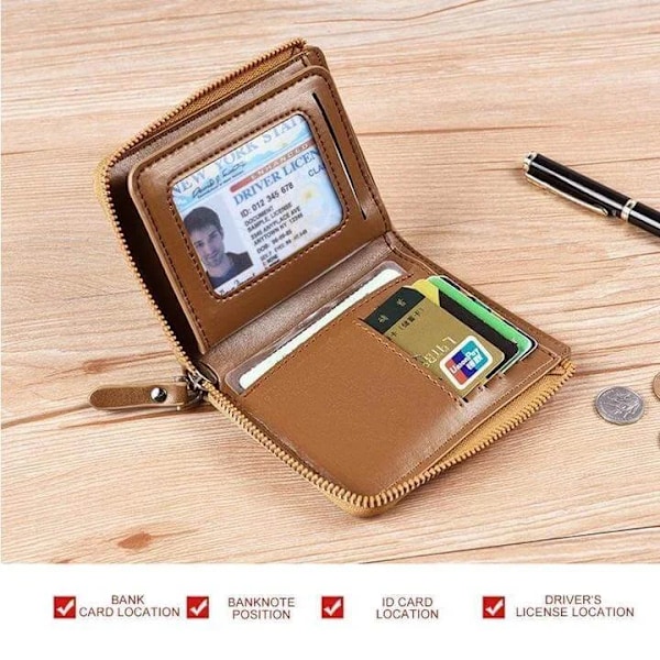 Kannettava lompakko luottokorttikotelo turvalaukku khaki khaki 10*2*12cm