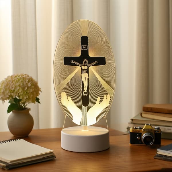Statue Natlampe, Akrylmaterialepanel White