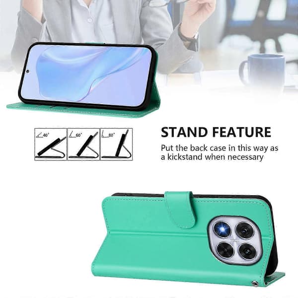 PU-deksel i solid farge for Redmi Note 14 Pro 5G / 14 Pro+ 5G Green