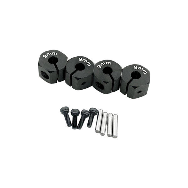 SCX10CC01 Bil DIYAccs4 Aluminiumlegering Hjulset 9mm Svart Black
