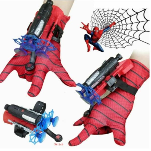{YM}Barn Spiderman Web Shooter Launcher Leksakshandskar Pil Rollspel