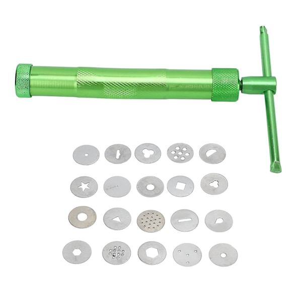 Sockerpasta Extruder Rostfritt Stål Keramisk Lera Extruder Roterande Tårta Fondant Dekorationsverktyg Set DB