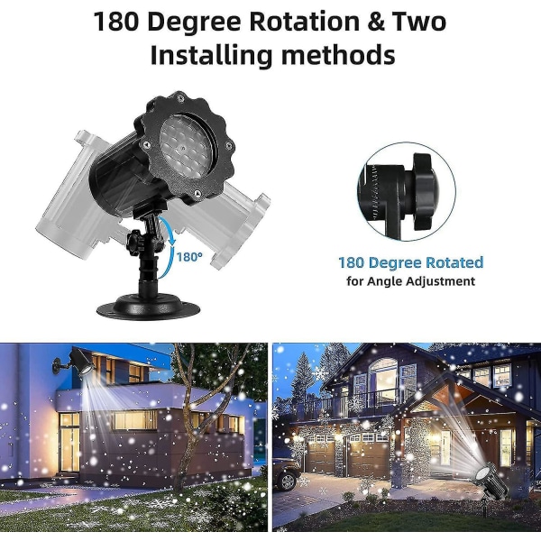Jul Snöflinga Projektor Lampor Väderbeständiga LED Snöfall Lampor Utomhus Uteplats Trädgård Dekorativ Belysning För Jul Without Remote Control US PLUG