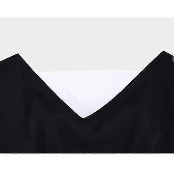 Dirndl for kvinner, 2 deler, med forkle og bluse, svart og hvit, klassisk stil M