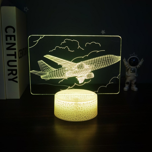 Aircraft Fighter 3D nattljus LED Touch Färgglad bordslampa LED nattljus för sovrum ferrous Style 9